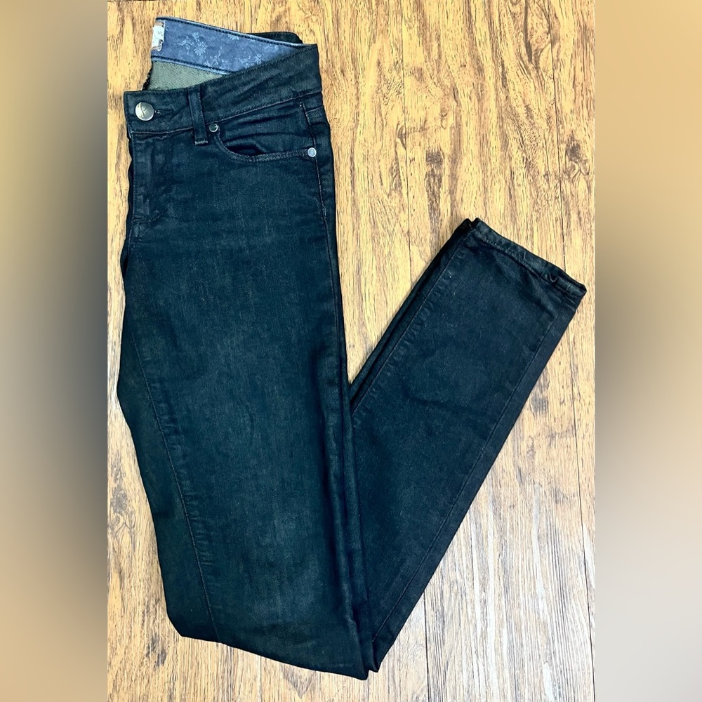 Paige Skyline Ankle Peg‎ Skinny Jeans Women's Size 24 Black Diamond Wash Denim